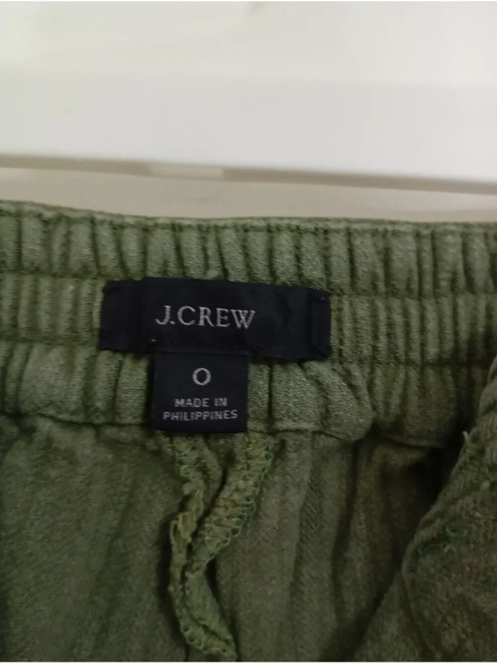 J.Crew Green Patchwork Jogger Pants XS Linen-Blend Cargo Style With Drawstring